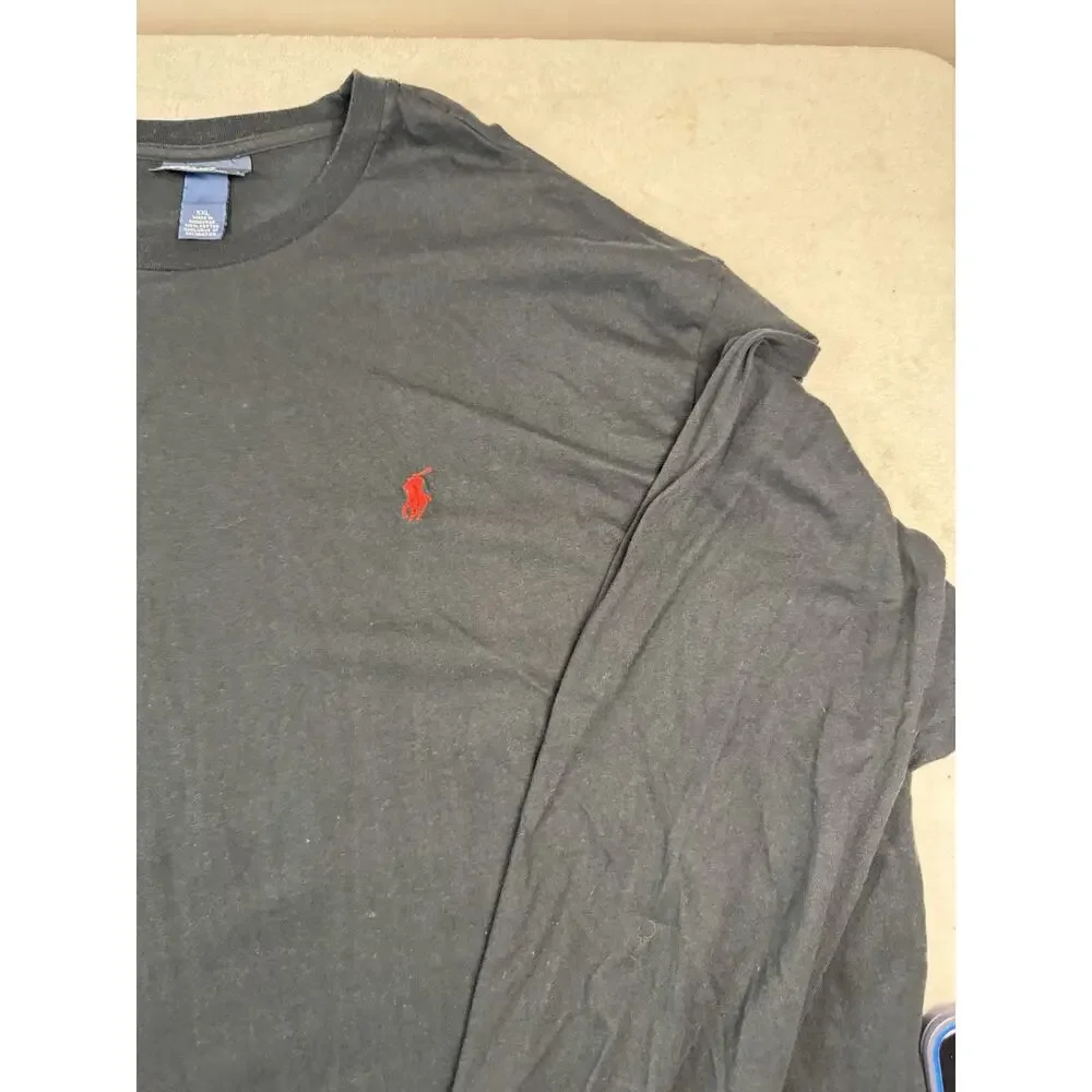 Polo Ralph Lauren Men’s XXL Black Long Sleeve T Shirt Red Pony Cotton